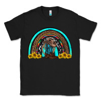 Black western cowboy boots sunflowers rainbow Classic Tee - RanaPortraitStore