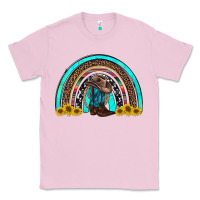 Bubblegum Pink western cowboy boots sunflowers rainbow Classic Tee - RanaPortraitStore