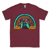 Burgundy western cowboy boots sunflowers rainbow Classic Tee - RanaPortraitStore
