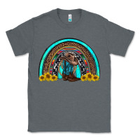 Charcoal Heather western cowboy boots sunflowers rainbow Classic Tee - RanaPortraitStore