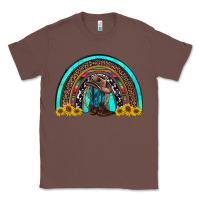 Chestnut western cowboy boots sunflowers rainbow Classic Tee - RanaPortraitStore