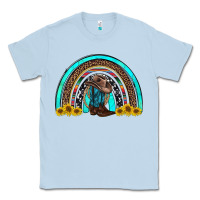 Dusty Blue western cowboy boots sunflowers rainbow Classic Tee - RanaPortraitStore