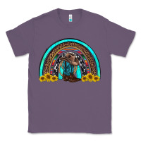 Lavender western cowboy boots sunflowers rainbow Classic Tee - RanaPortraitStore