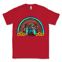 Red western cowboy boots sunflowers rainbow Classic Tee - RanaPortraitStore