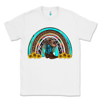 White western cowboy boots sunflowers rainbow Classic Tee - RanaPortraitStore
