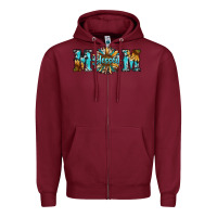 Burgundy blessed mom Zipper Hoodie - RanaPortraitStore