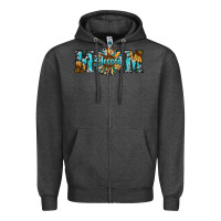 Charcoal Heather blessed mom Zipper Hoodie - RanaPortraitStore