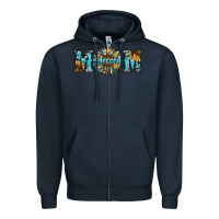 Navy blessed mom Zipper Hoodie - RanaPortraitStore