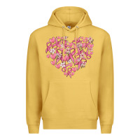 Antique Gold breast cancer awareness heart Premium Hoodie - MaliasSmallBusiness