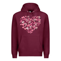 Burgundy breast cancer awareness heart Premium Hoodie - MaliasSmallBusiness