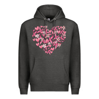 Charcoal Heather breast cancer awareness heart Premium Hoodie - MaliasSmallBusiness
