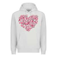 Dove Grey breast cancer awareness heart Premium Hoodie - MaliasSmallBusiness