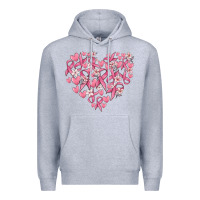 Heather Grey breast cancer awareness heart Premium Hoodie - MaliasSmallBusiness