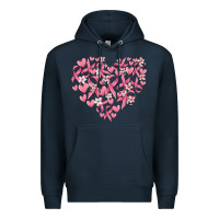 Navy breast cancer awareness heart Premium Hoodie - MaliasSmallBusiness