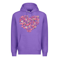 Purple breast cancer awareness heart Premium Hoodie - MaliasSmallBusiness