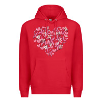 Red breast cancer awareness heart Premium Hoodie - MaliasSmallBusiness