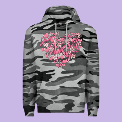 Breast Cancer Awareness Heart Premium Hoodie Designed By Maliassmallbusiness