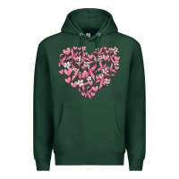 Sports Green breast cancer awareness heart Premium Hoodie - MaliasSmallBusiness