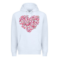 White breast cancer awareness heart Premium Hoodie - MaliasSmallBusiness