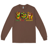 Chestnut peace love juneteenth Long Sleeve Tee - texasbilliewilder