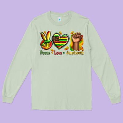 Long Sleeve Tee peace love juneteenth
