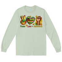 Matcha peace love juneteenth Long Sleeve Tee - texasbilliewilder