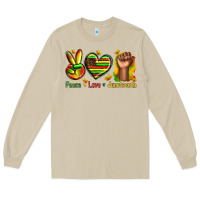 Mushroom peace love juneteenth Long Sleeve Tee - texasbilliewilder