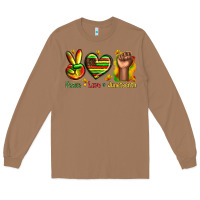 Toasted Coconut peace love juneteenth Long Sleeve Tee - texasbilliewilder
