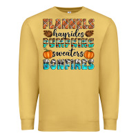 Antique Gold Flannels Hayrides Pumpkins Sweaters Bonfires Premium Sweatshirt - Artiststas