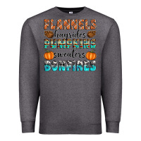 Charcoal Heather Flannels Hayrides Pumpkins Sweaters Bonfires Premium Sweatshirt - Artiststas