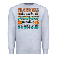 Heather Grey Flannels Hayrides Pumpkins Sweaters Bonfires Premium Sweatshirt - Artiststas