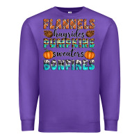 Purple Flannels Hayrides Pumpkins Sweaters Bonfires Premium Sweatshirt - Artiststas