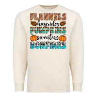 Sandshell Flannels Hayrides Pumpkins Sweaters Bonfires Premium Sweatshirt - Artiststas
