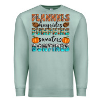 Seafoam Flannels Hayrides Pumpkins Sweaters Bonfires Premium Sweatshirt - Artiststas