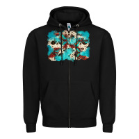 Black aztec cowhide background Zipper Hoodie - Zillion Design Studio