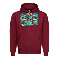 Burgundy aztec cowhide background Zipper Hoodie - Zillion Design Studio