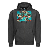 Charcoal Heather aztec cowhide background Zipper Hoodie - Zillion Design Studio