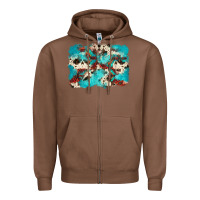 Chestnut aztec cowhide background Zipper Hoodie - Zillion Design Studio