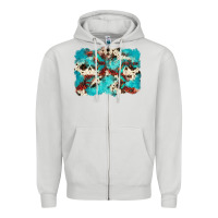Dove Grey aztec cowhide background Zipper Hoodie - Zillion Design Studio