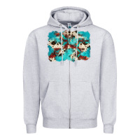 Heather Grey aztec cowhide background Zipper Hoodie - Zillion Design Studio