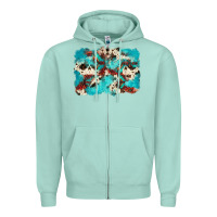 Seafoam aztec cowhide background Zipper Hoodie - Zillion Design Studio