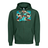 Sports Green aztec cowhide background Zipper Hoodie - Zillion Design Studio