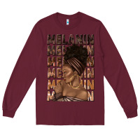 Burgundy melanin melanin melanin with afro girl Long Sleeve Tee - texasbilliewilder