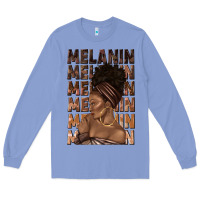Colony Blue melanin melanin melanin with afro girl Long Sleeve Tee - texasbilliewilder