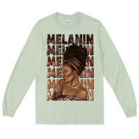 Matcha melanin melanin melanin with afro girl Long Sleeve Tee - texasbilliewilder