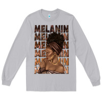 Moon Dust melanin melanin melanin with afro girl Long Sleeve Tee - texasbilliewilder