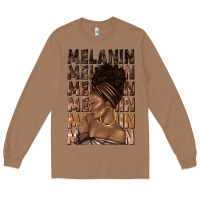 Toasted Coconut melanin melanin melanin with afro girl Long Sleeve Tee - texasbilliewilder
