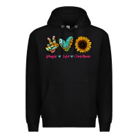 Black Peace Love Sunshine Premium Hoodie - RanaPortraitStore