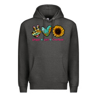 Charcoal Heather Peace Love Sunshine Premium Hoodie - RanaPortraitStore