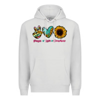 Dove Grey Peace Love Sunshine Premium Hoodie - RanaPortraitStore